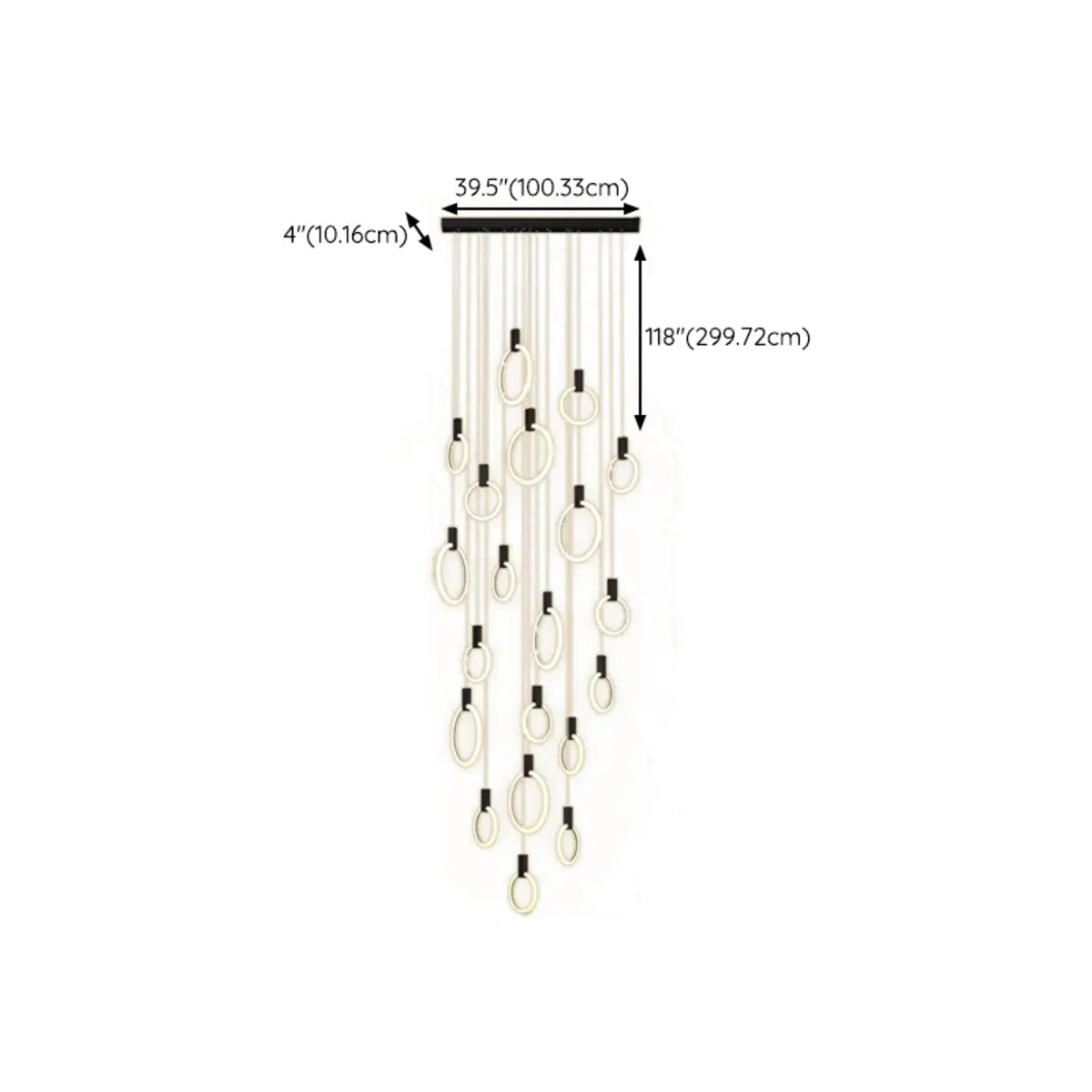 Modern Stairwell Gold Acrylic Ring LED Pendant Light Image - 32