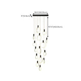 Modern Stairwell Gold Acrylic Ring LED Pendant Light Image - 34
