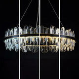 Contemporary Ring Crystal Living Room Black Chandelier Image - 9