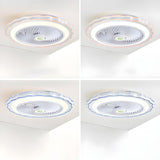 Contemporary Round Bladeless LED Ceiling Fan with Light Image - 11