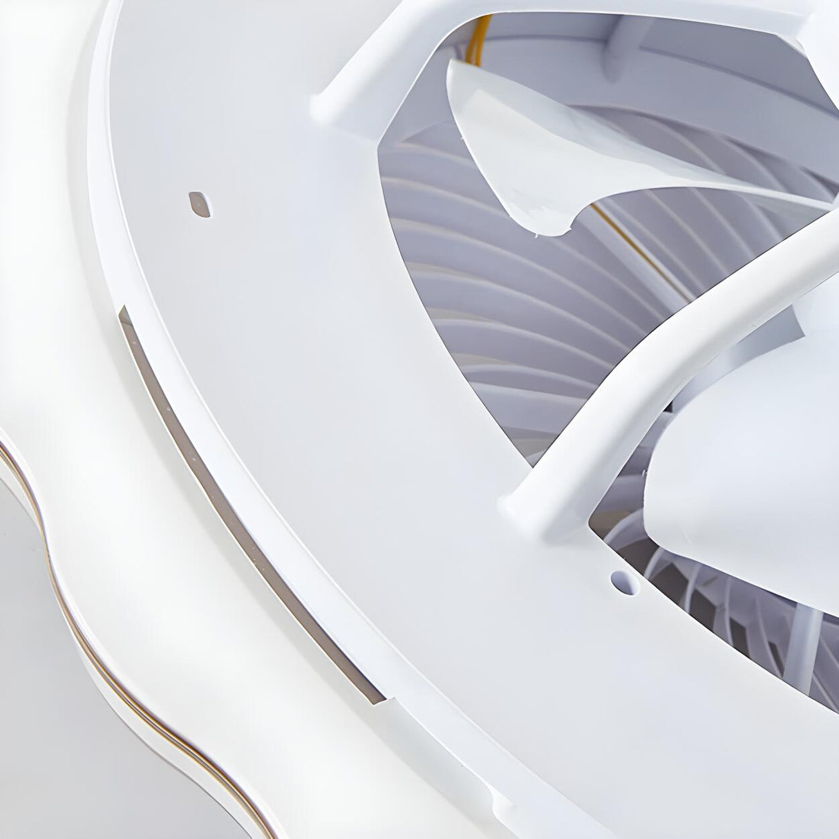 Contemporary Round Bladeless LED Ceiling Fan with Light Image - 13