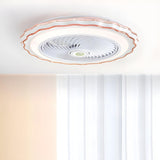 Contemporary Round Bladeless LED Ceiling Fan with Light Image - 19