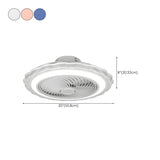 Contemporary Round Bladeless LED Ceiling Fan with Light #size