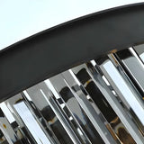 Contemporary Round Crystal Dining Room Black Chandelier Image - 10