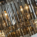 Contemporary Round Crystal Dining Room Black Chandelier Image - 12