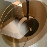 Contemporary Round Disc Amber Glass Bedroom Pendant Light Image - 10