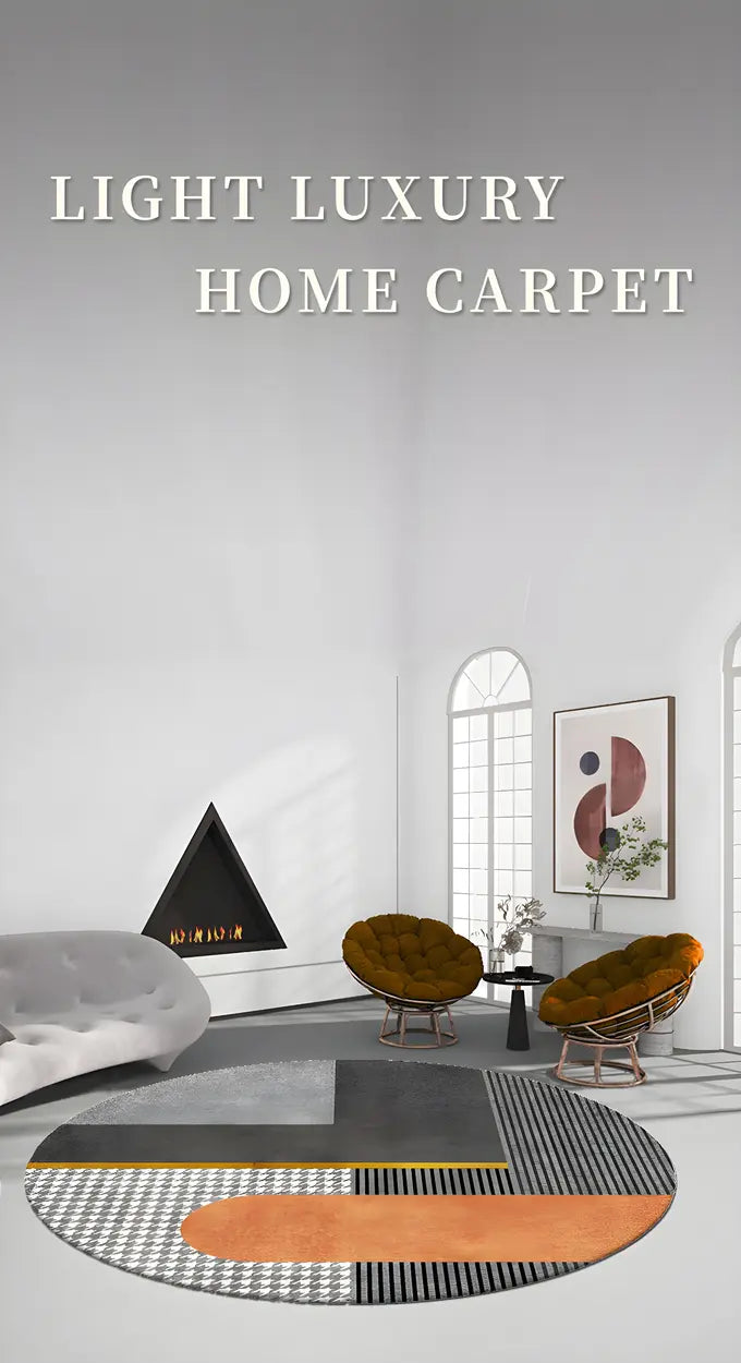 Contemporary Round Polyester Multi-Color Large Rug Image - 13