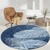 Contemporary Round Polyester Scenic Print Area Rug Image - 19