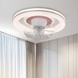 Contemporary Round Simple Ceiling Fan with LED Light Image - 1