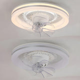 Contemporary Round Simple Ceiling Fan with LED Light Image - 11