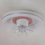 Contemporary Round Simple Ceiling Fan with LED Light Image - 12