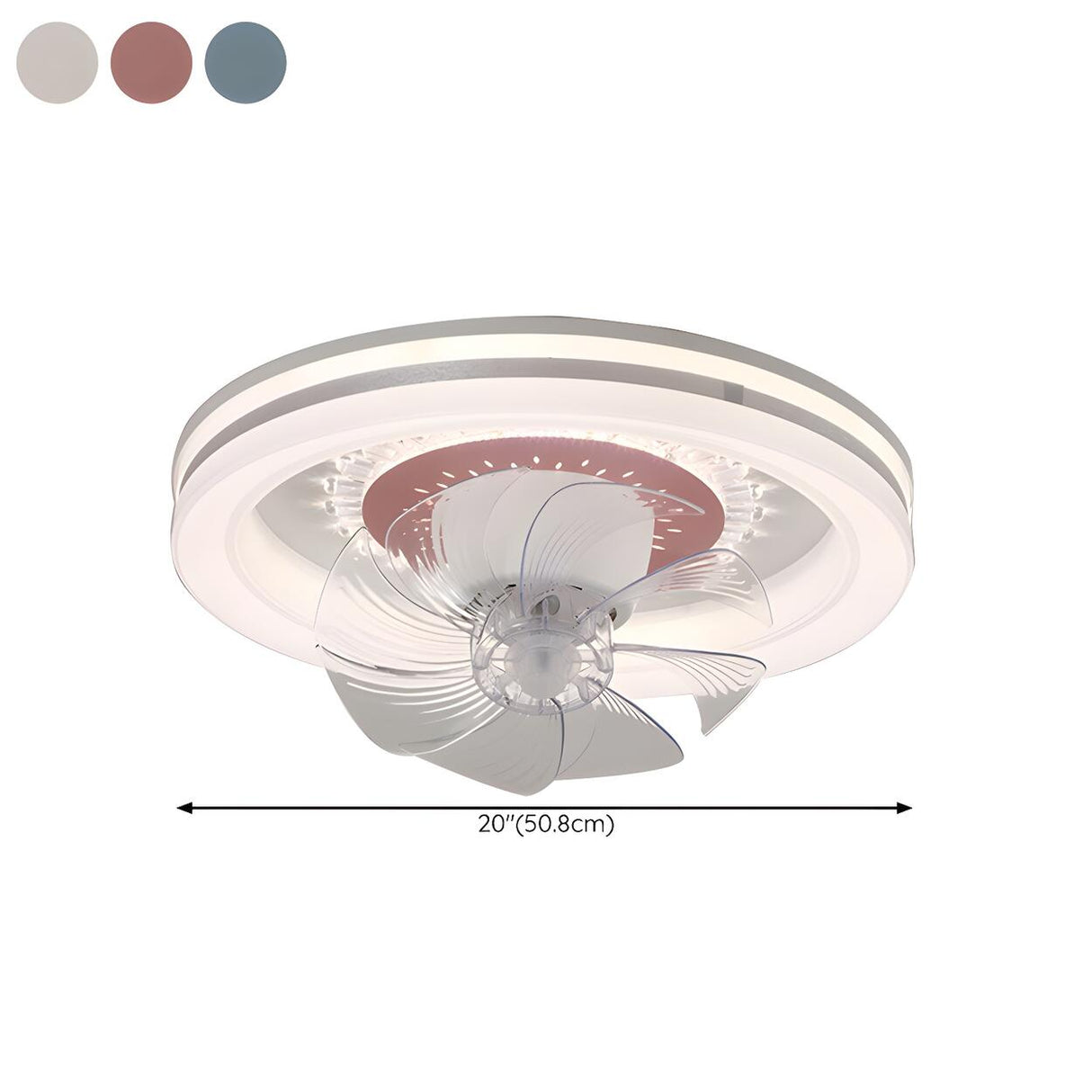 Contemporary Round Simple Ceiling Fan with LED Light 