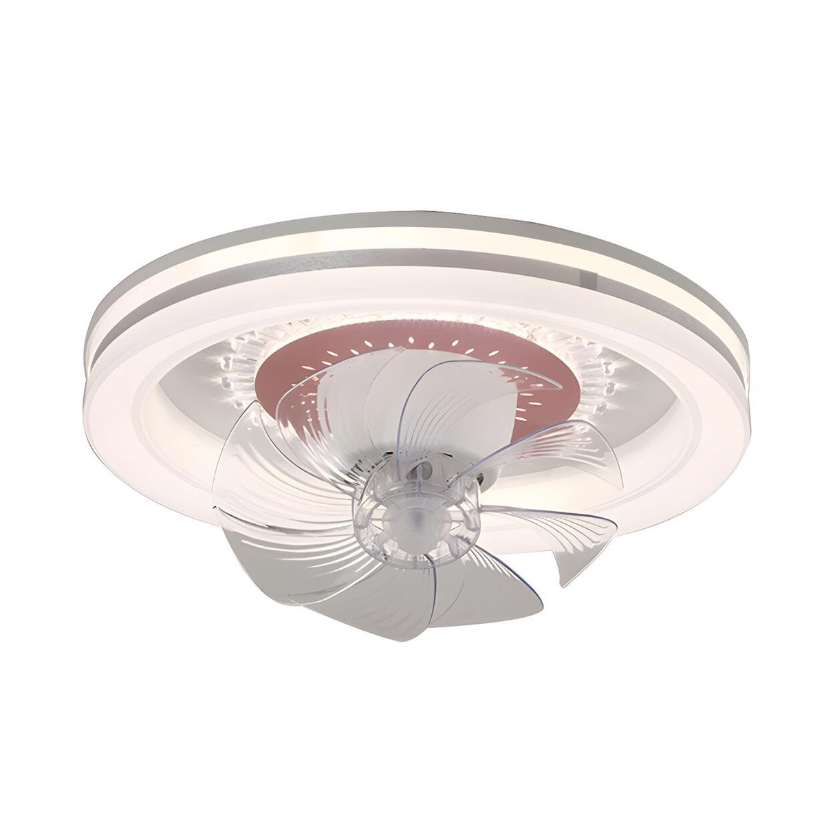 Contemporary Round Simple Ceiling Fan with LED Light Image - 5