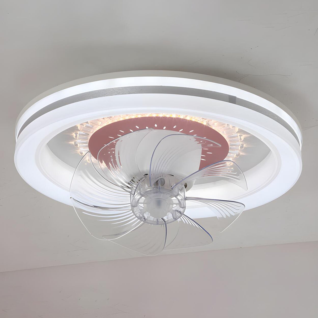 Contemporary Round Simple Ceiling Fan with LED Light Image - 6
