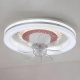 Contemporary Round Simple Ceiling Fan with LED Light Image - 6