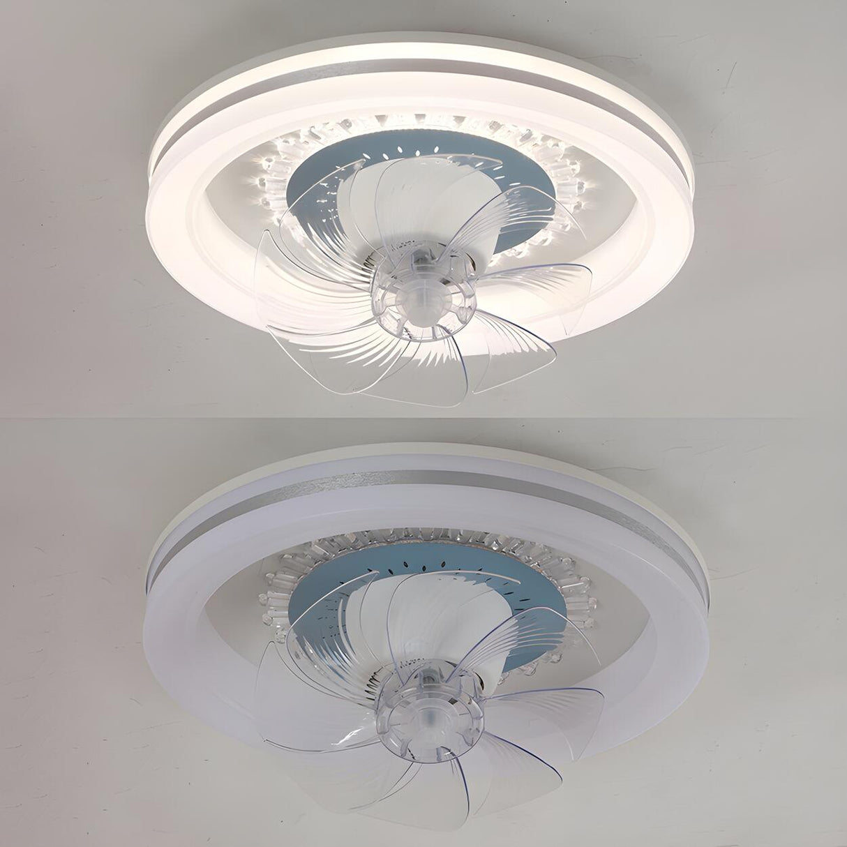 Contemporary Round Simple Ceiling Fan with LED Light Image - 9