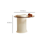 Contemporary Round White Stone Coffee Table with Storage #size