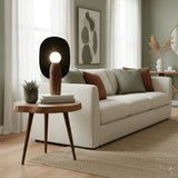Contemporary Sculptural Integrated LED Wood Table Lamp Image - 10