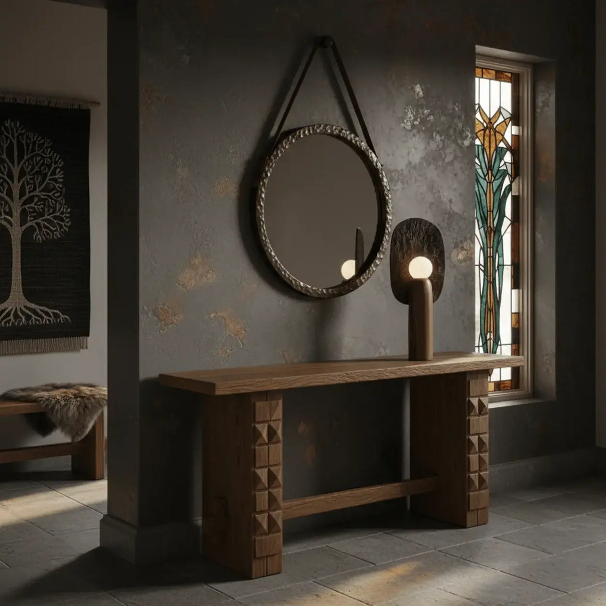 Contemporary Sculptural Integrated LED Wood Table Lamp Image - 11