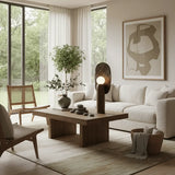 Contemporary Sculptural Integrated LED Wood Table Lamp Image - 16