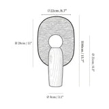 Contemporary Sculptural Integrated LED Wood Table Lamp #size