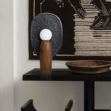 Contemporary Sculptural Integrated LED Wood Table Lamp Image - 4
