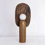 Contemporary Sculptural Integrated LED Wood Table Lamp Image - 5
