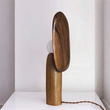 Contemporary Sculptural Integrated LED Wood Table Lamp Image - 6