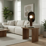 Contemporary Sculptural Integrated LED Wood Table Lamp Image - 9