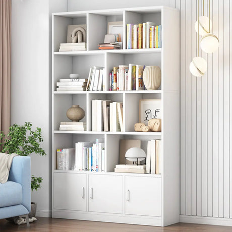 Contemporary Simple White Vertical Display Bookcase Image - 1