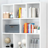 Contemporary Simple White Vertical Display Bookcase Image - 11