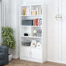 Contemporary Simple White Vertical Display Bookcase Image - 17