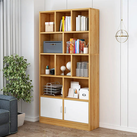 Contemporary Simple White Vertical Display Bookcase Image - 2