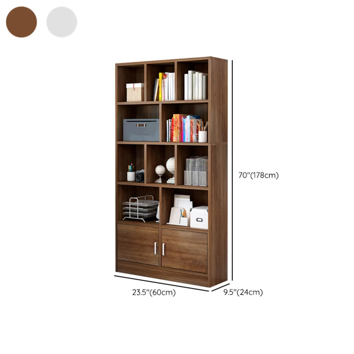 Contemporary Simple White Vertical Display Bookcase Image - 23