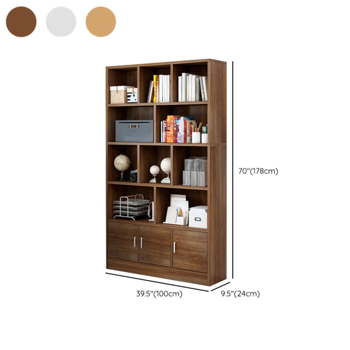 Contemporary Simple White Vertical Display Bookcase Image - 25