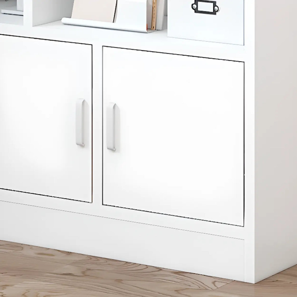 Contemporary Simple White Vertical Display Bookcase Image - 6
