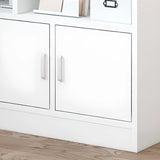 Contemporary Simple White Vertical Display Bookcase Image - 6