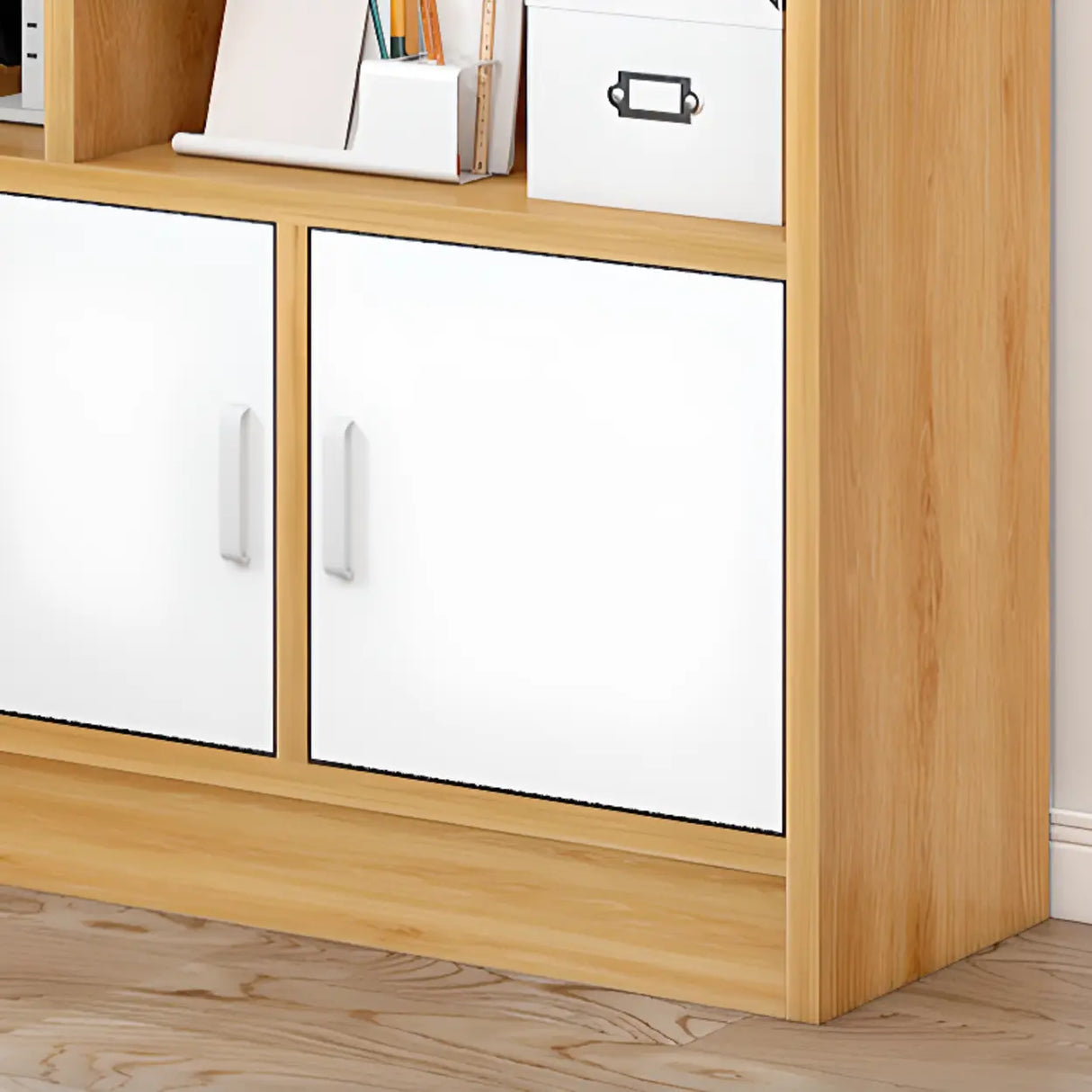 Contemporary Simple White Vertical Display Bookcase Image - 7