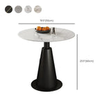 Contemporary Sintered Stone Pedestal Circular Chairside Table #size