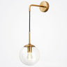 Contemporary Smoke Grey Glass Globe Wall Sconce Image - 7