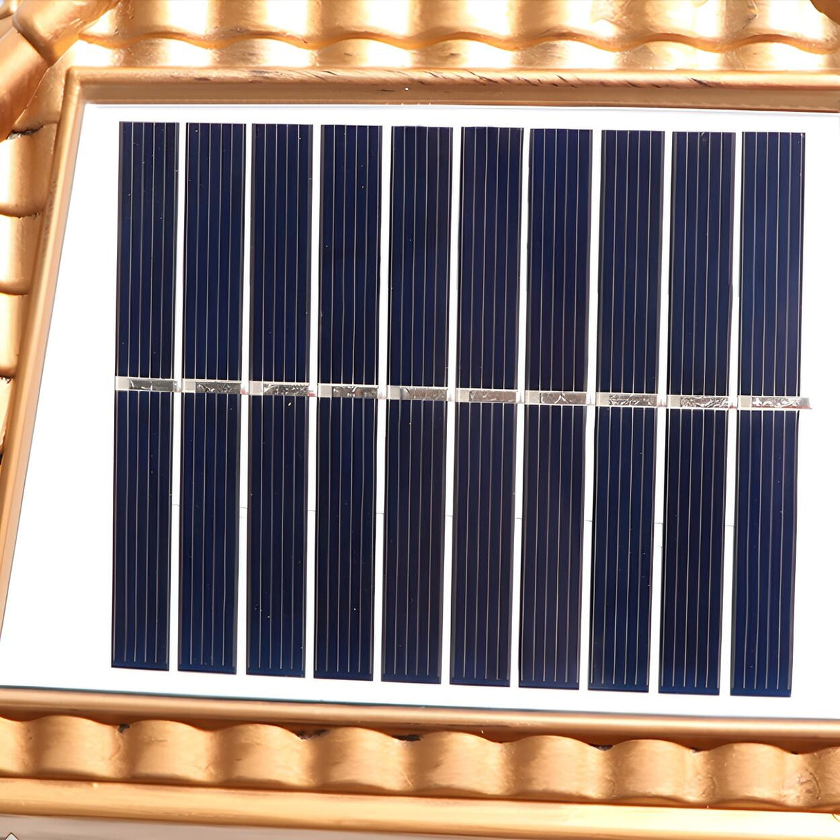 Contemporary Solar-Powered Brass Outdoor Table Lamp Image - 12