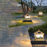 Contemporary Solar-Powered Brass Outdoor Table Lamp Image - 14