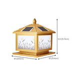 Contemporary Solar-Powered Brass Outdoor Table Lamp #size