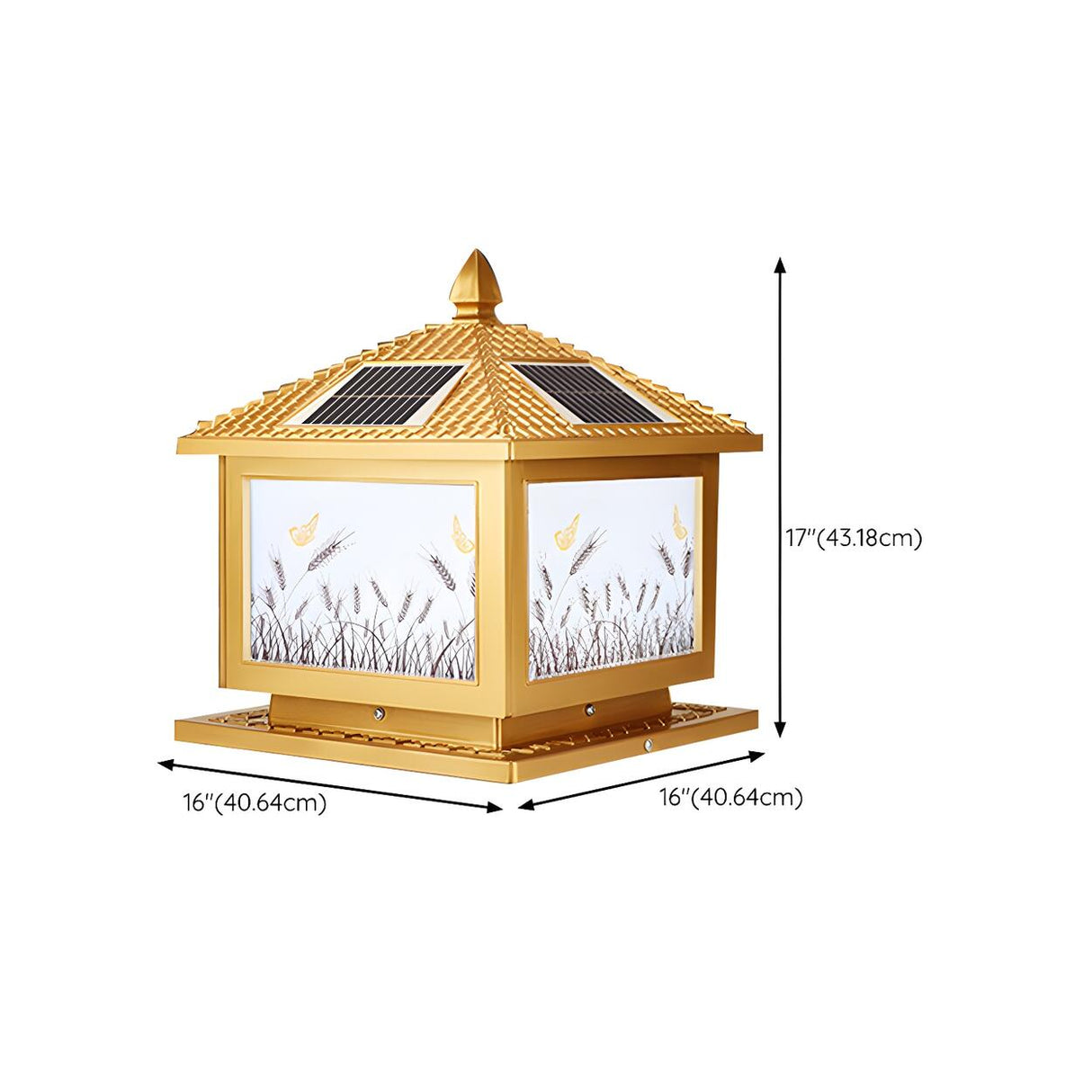 Contemporary Solar-Powered Brass Outdoor Table Lamp Image - 17