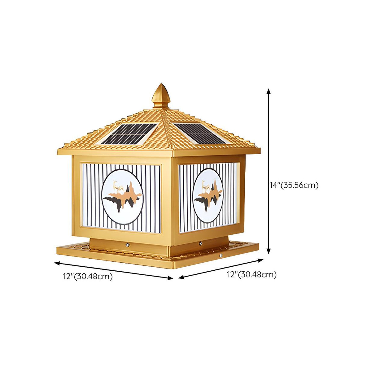 Contemporary Solar-Powered Brass Outdoor Table Lamp Image - 22