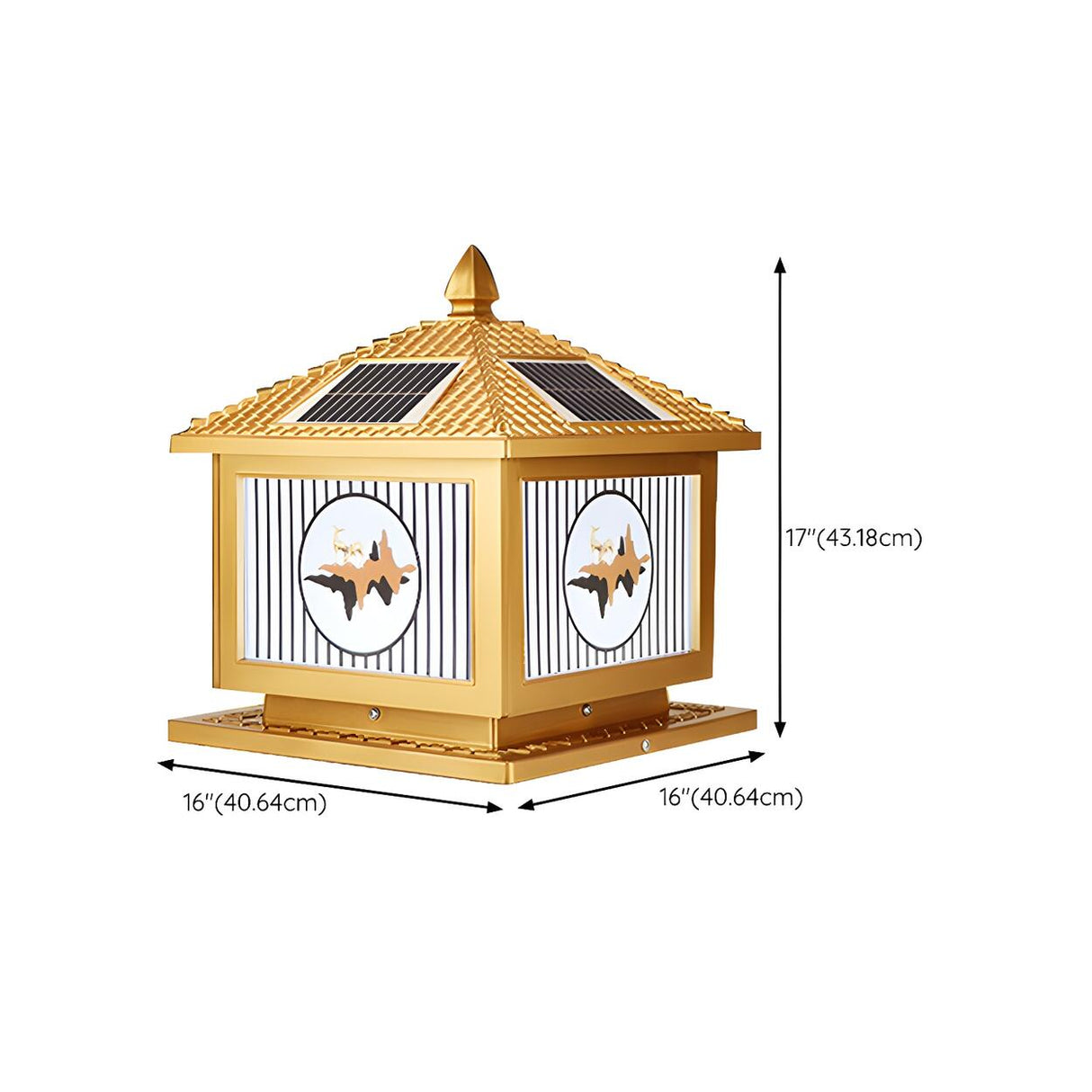 Contemporary Solar-Powered Brass Outdoor Table Lamp Image - 23