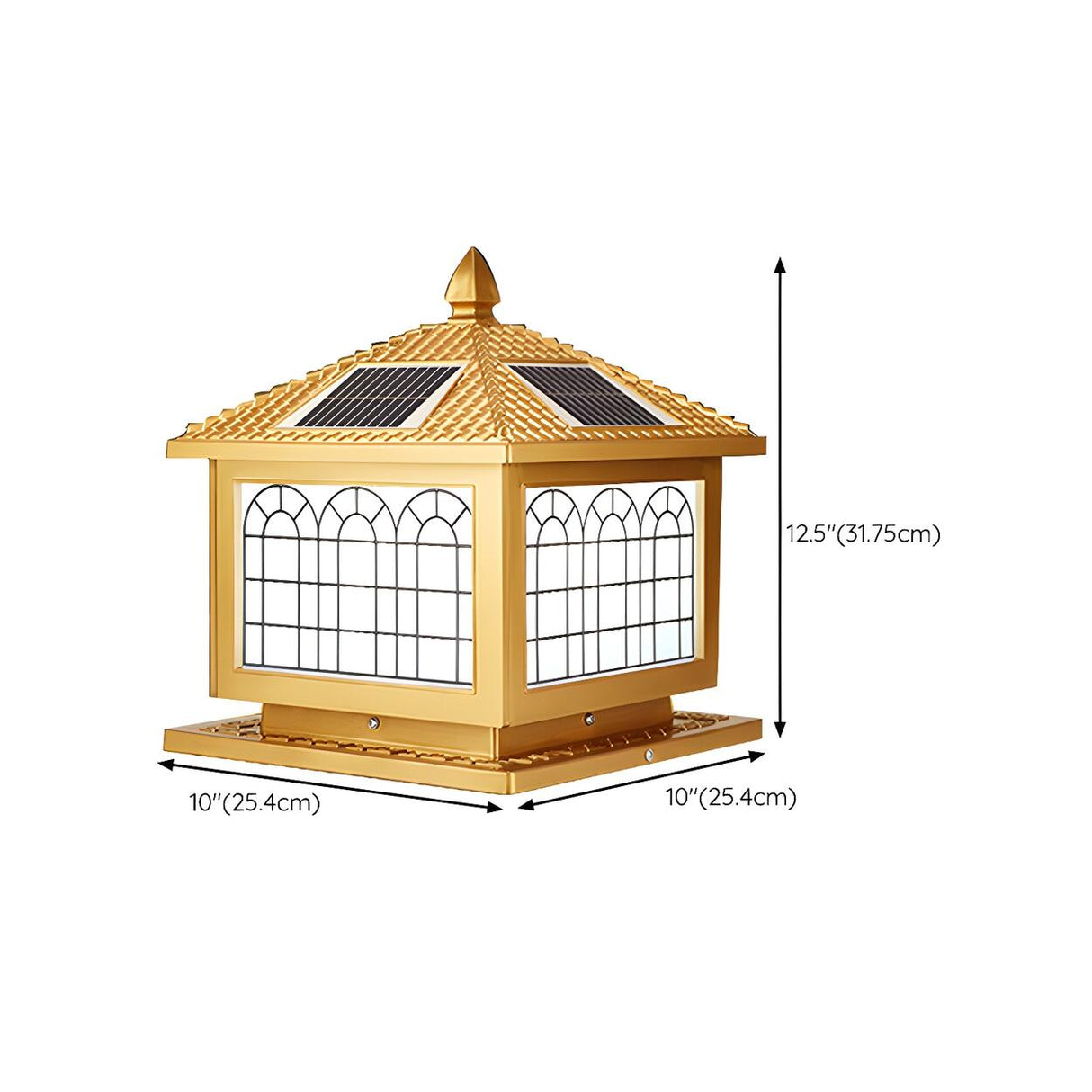 Contemporary Solar-Powered Brass Outdoor Table Lamp Image - 27