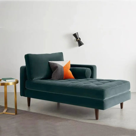 Contemporary Solid Color Tufted Left-Arm Chaise Image - 1