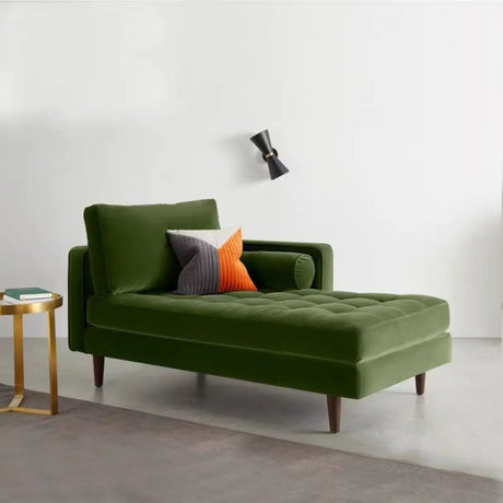 Contemporary Solid Color Tufted Left-Arm Chaise Image - 2