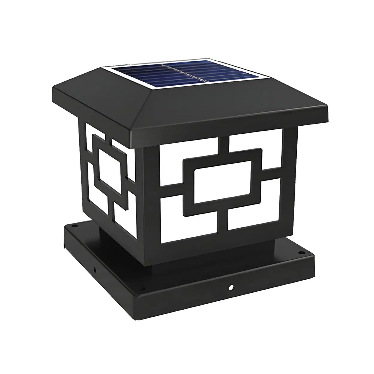 Contemporary Square Metal Lantern Outdoor Table Lamp Image - 10